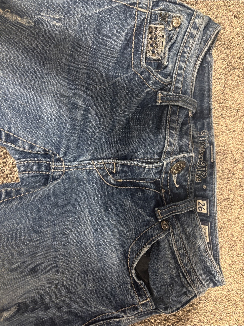 Miss Me Medium Wash Distressed Capri Jeans